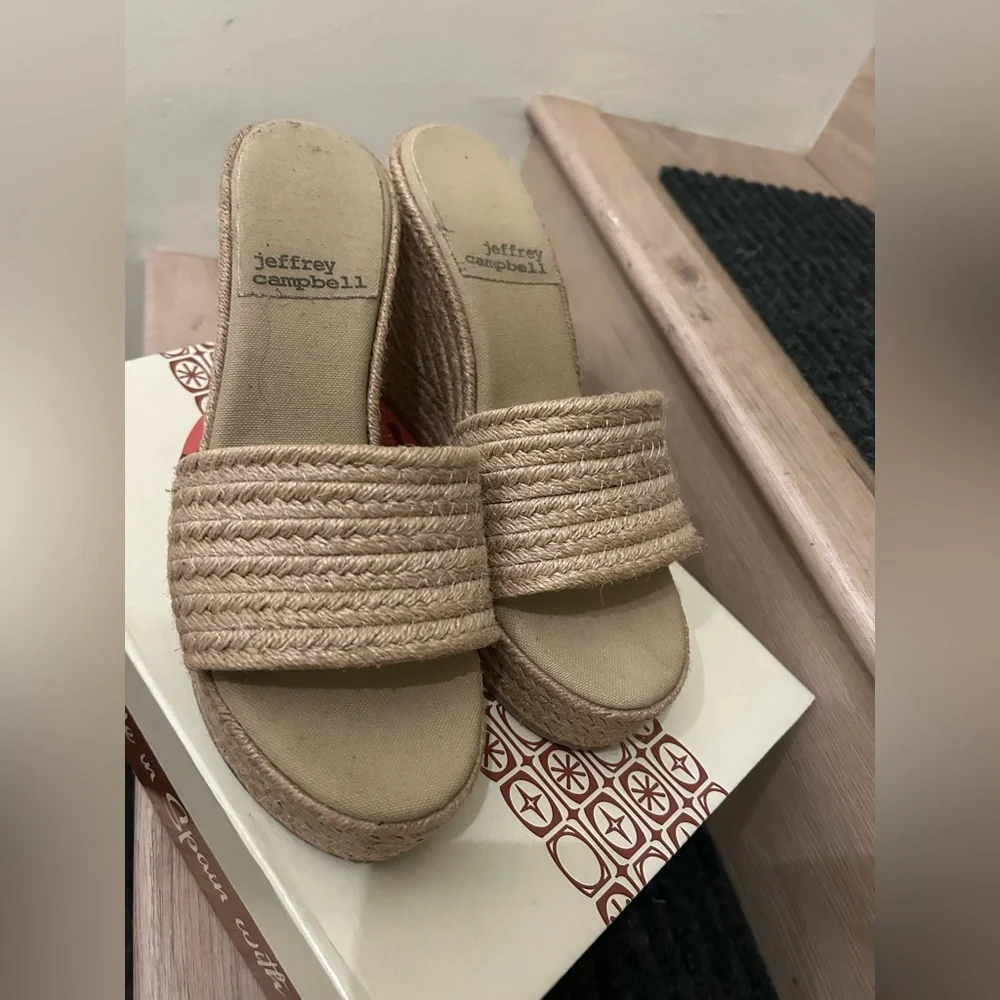 Jeffrey Campbell Sunlit Wedge Mule Espadrille Sandal in Natural - Size 41 - Picture 4 of 8